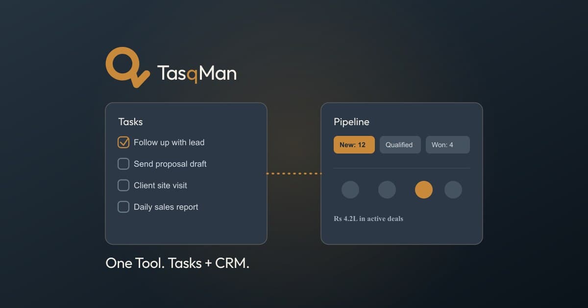 Task management and CRM combined in one dashboard